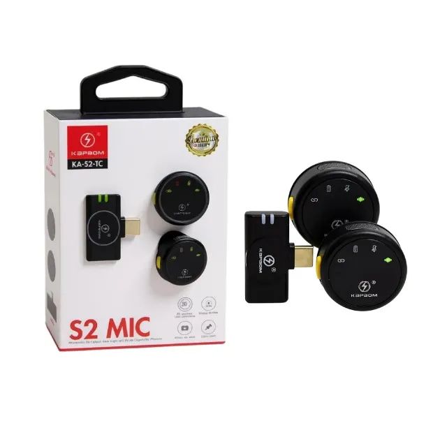Microfone Lapela Duplo Sem Fio Usb C Kapbom