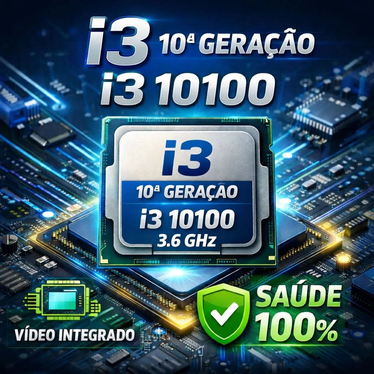 Processador 10° Geração - Vídeo Integrado - i3 10100