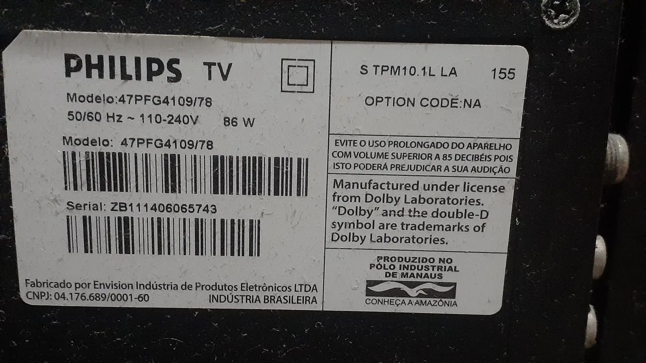 TV p/ retirada de peças...Philips 47" polegadas e AOC 32" polegadas.  2 TVs. - Foto 2