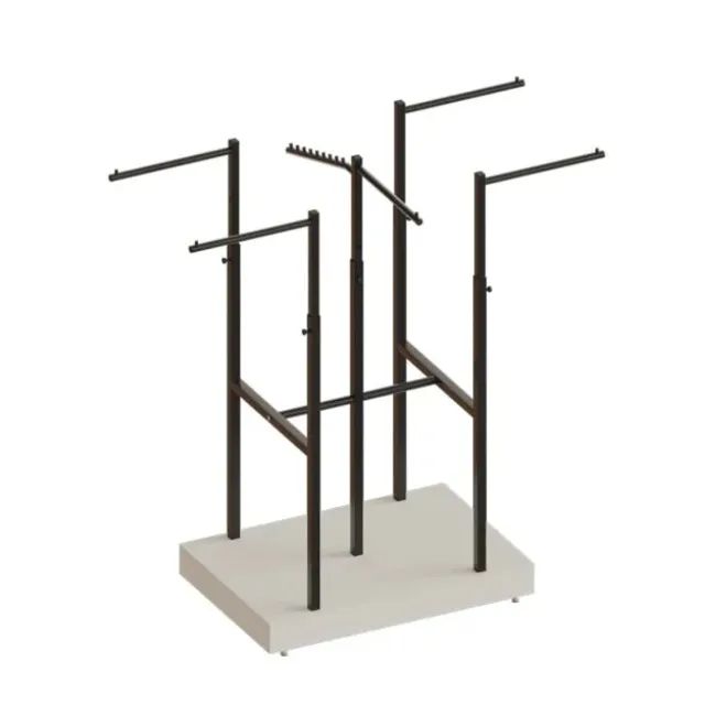 Expositor para centro de lojas de roupas - construído com MDF e Metal