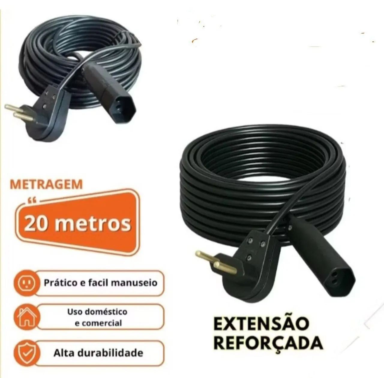 20-METER ELECTRICAL EXTENSION CORD WITH 2X1 MM² WIRE