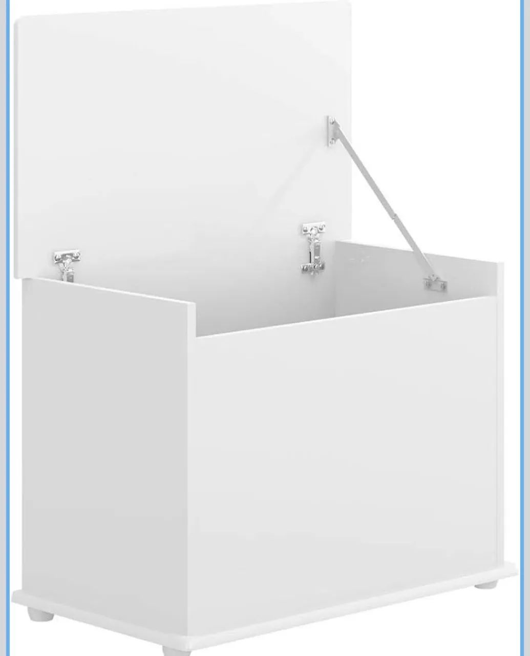 Baú para brinquedos em mdf branco 