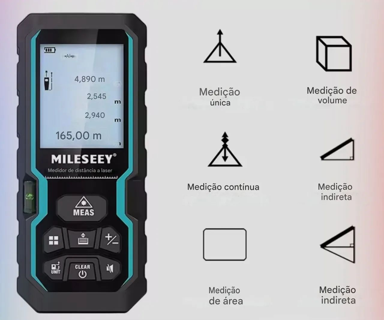 Trena laser digital Portátil Mileseey 50m novo na caixa - Foto 6