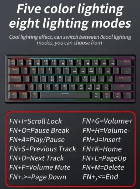 MUCAi MK61 Preto Teclado Mecânico - Foto 4