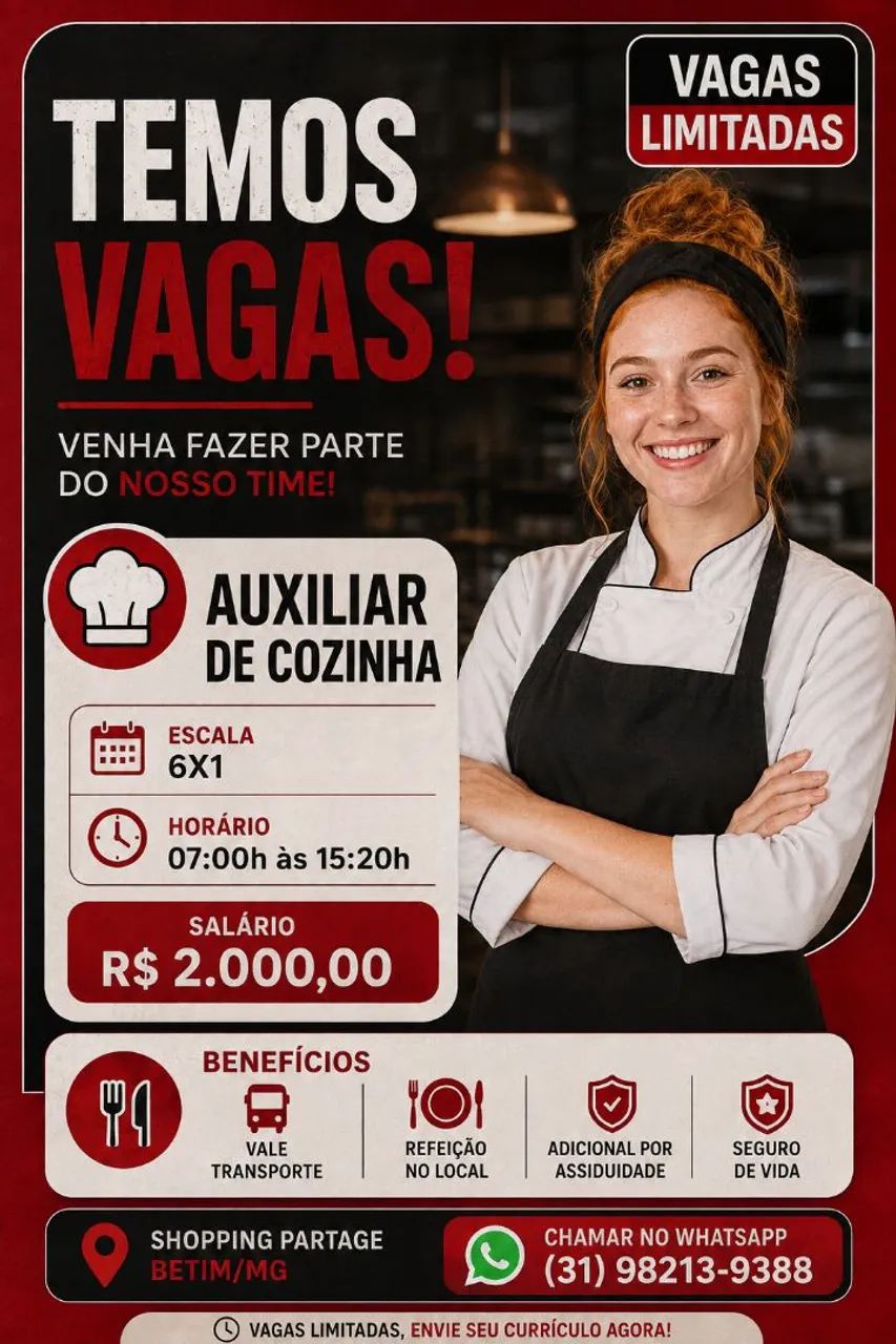AUXILIAR DE COZINHA E SALADEIRA - Foto 2