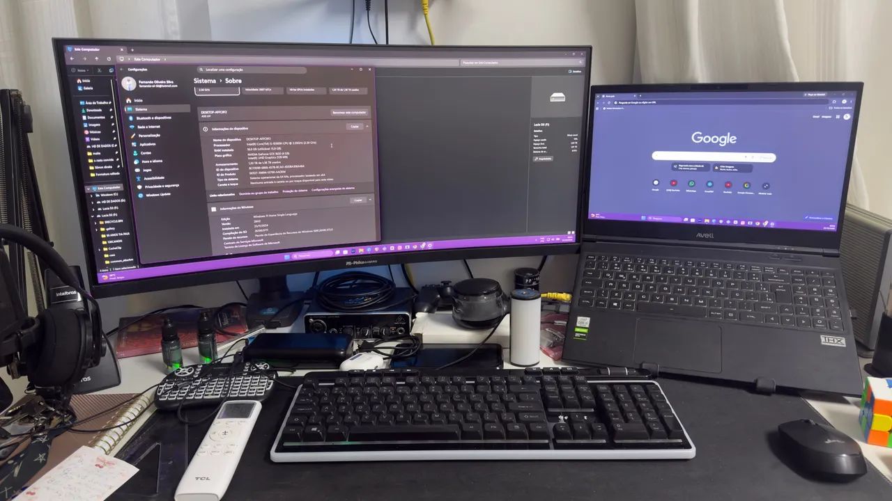 Notebook gamer Avell Setup completo 
