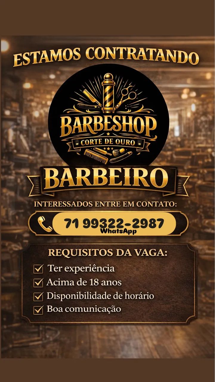 CONTRATO BARBEIRO COM EXPERIÊNCIA 