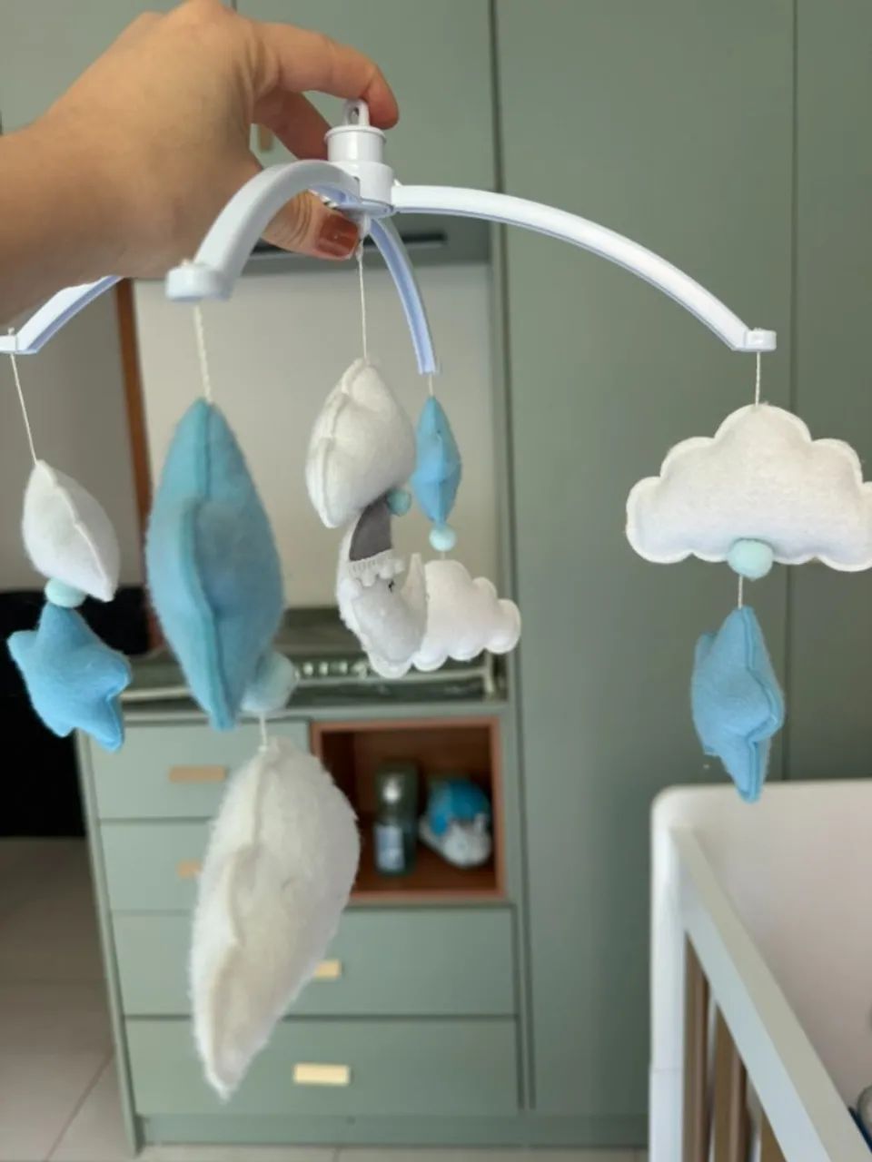 Mobile Giratório para berço Bebe Nuvem Azul
