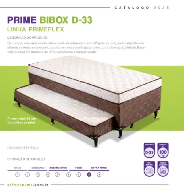 Cama Box Bibox com Cama Auxiliar Solteiro Nova