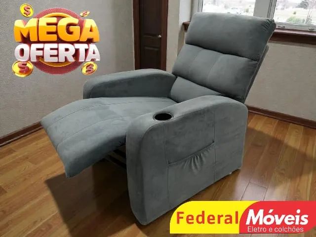 Poltrona do Papai Veludo Porta Copos Embutidos - Promoção!
