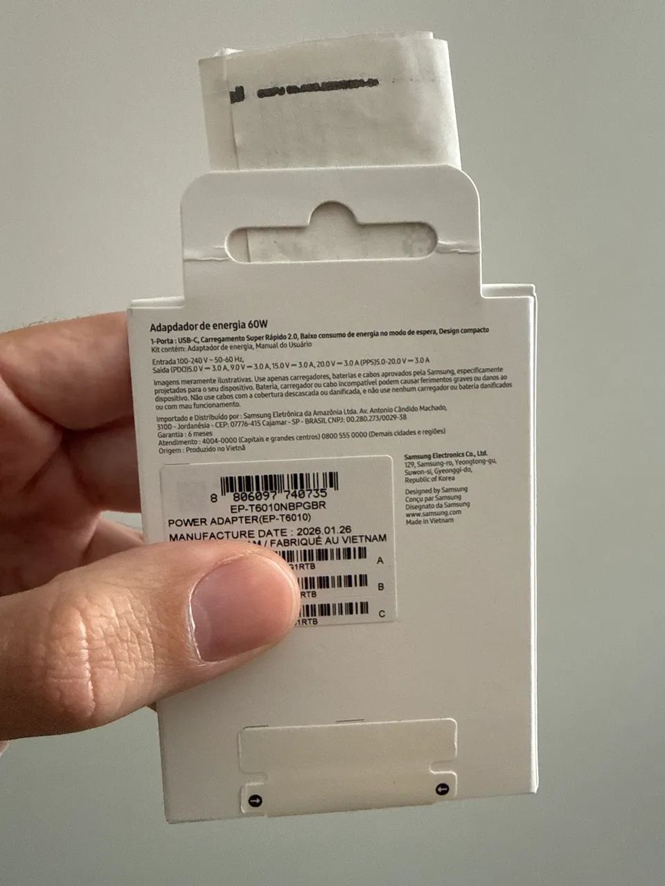 Novo carregador Samsung original 60W com NF - Foto 2