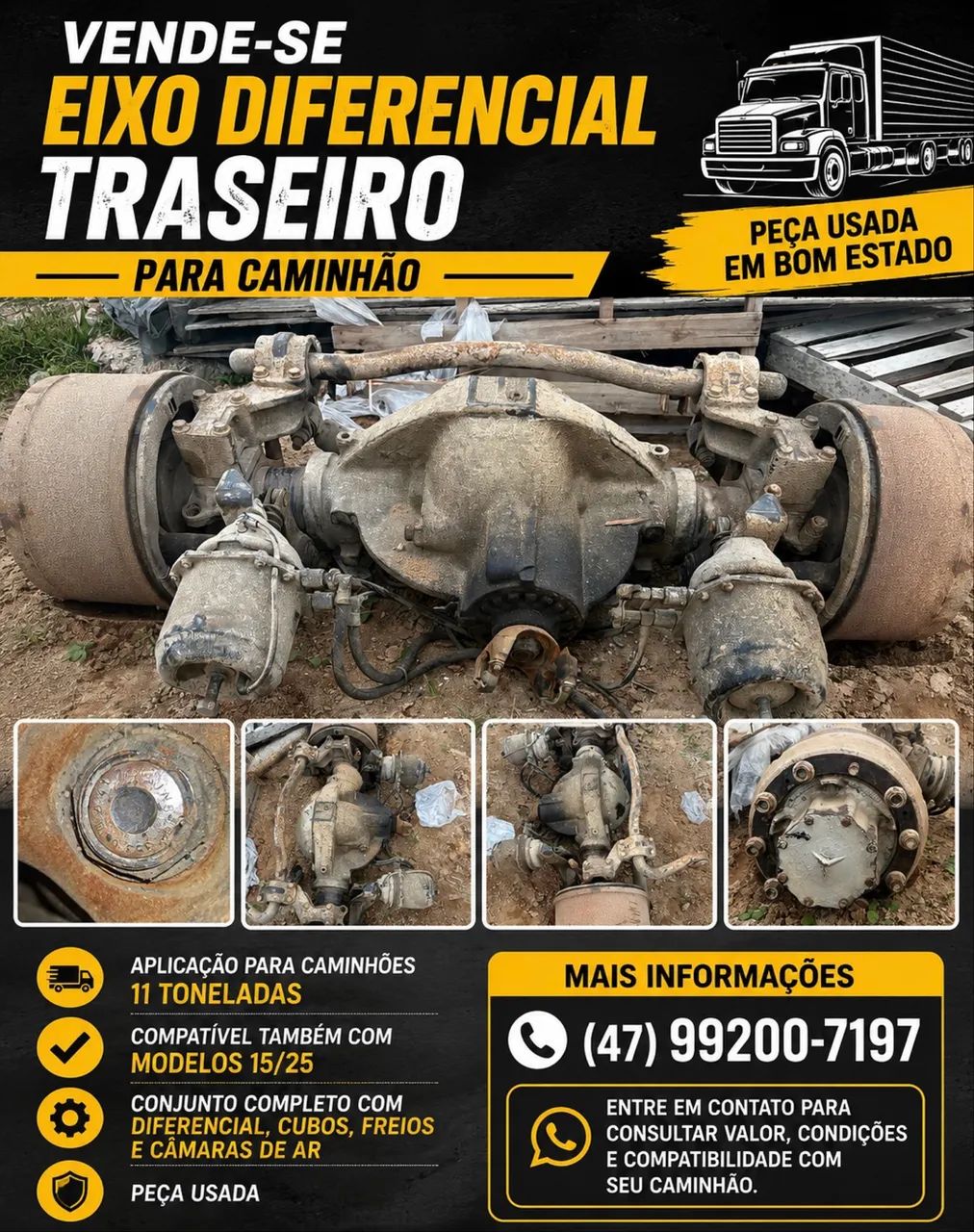 Eixo diferencial traseiro 