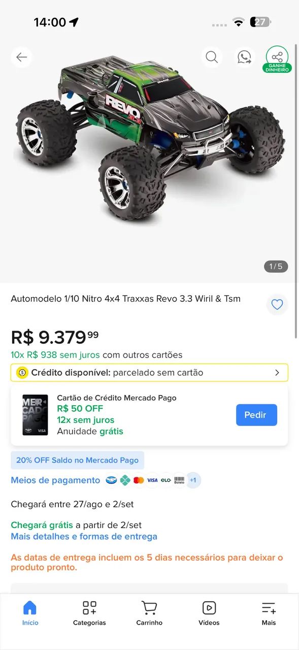 Automodelo à combustão Traxxas Revo 3.3 Completa - Foto 2