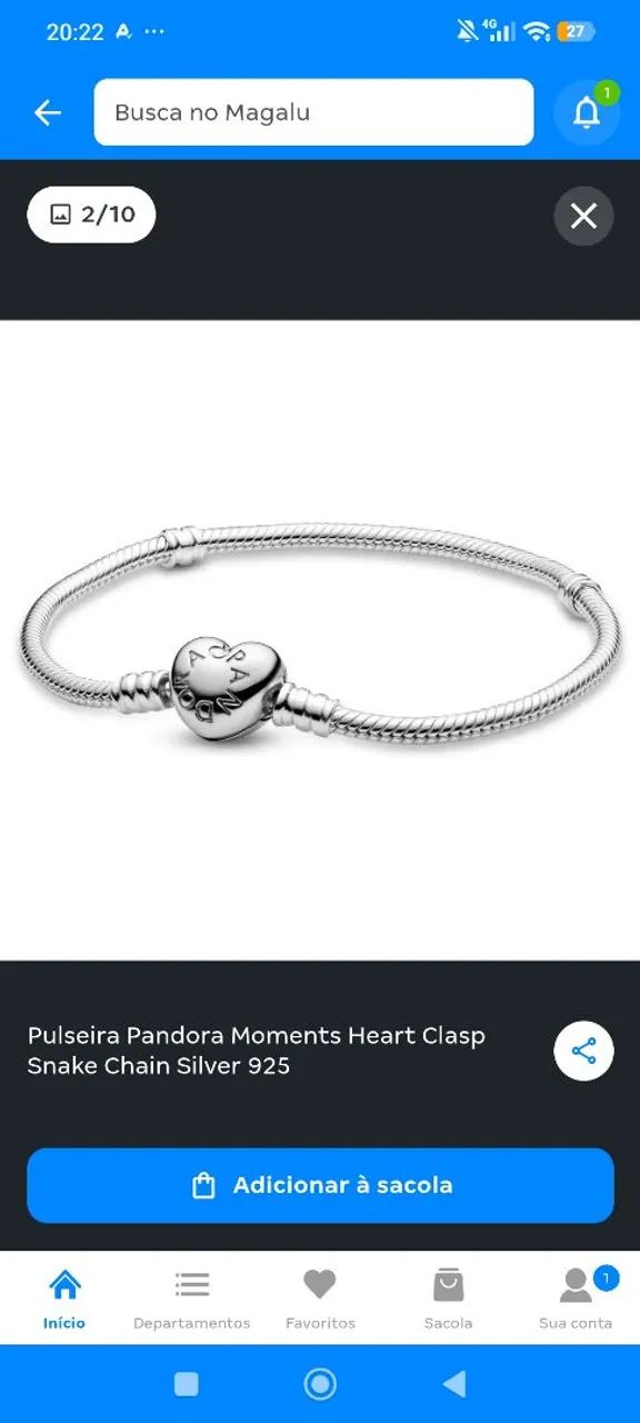 Pulseira estilo Pandora em prata 925