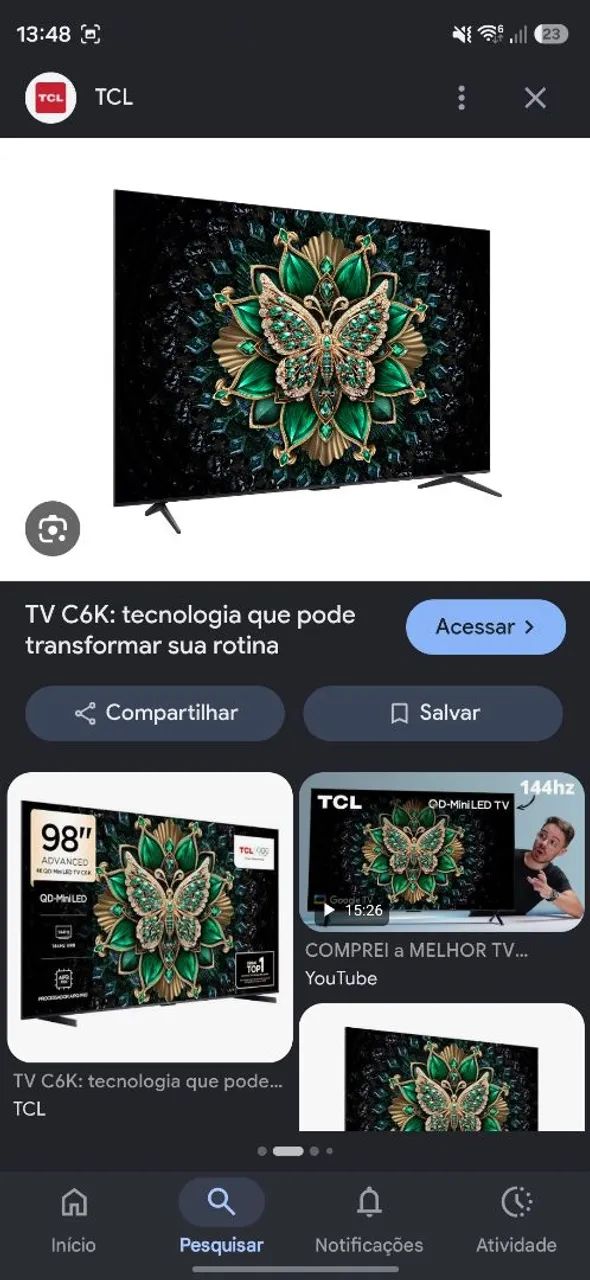 TV TCL C6K 75 POLEGADAS