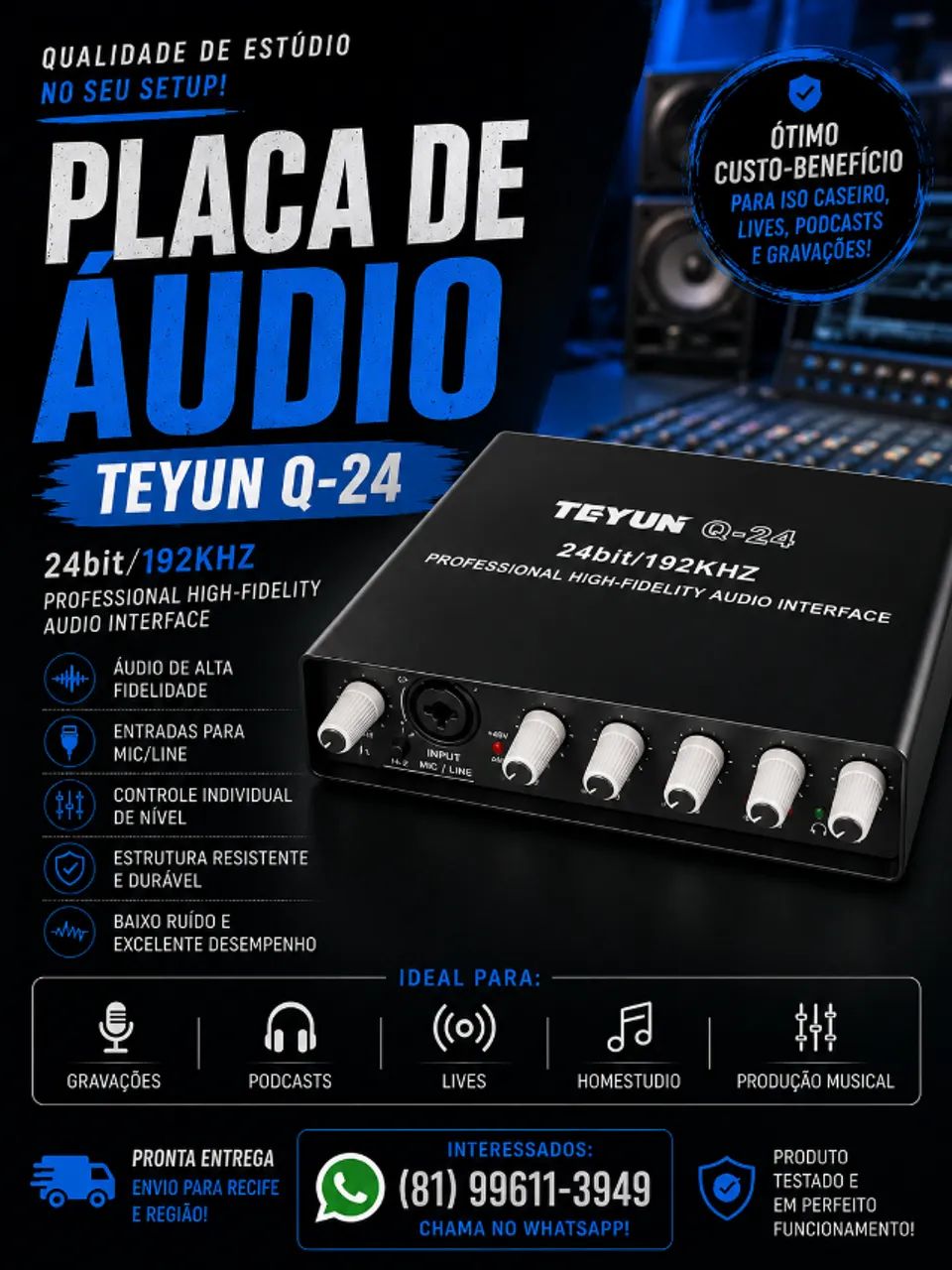 Interface de Áudio Teyun