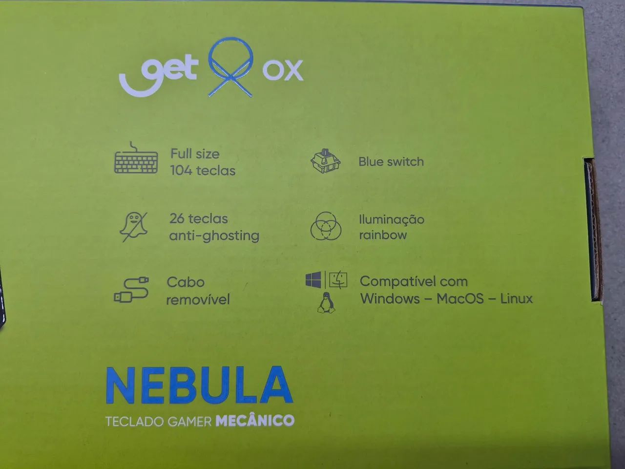 Teclado Gamer Mecânico OX Nebula USB-C com Anti-Ghost Preto - Foto 2