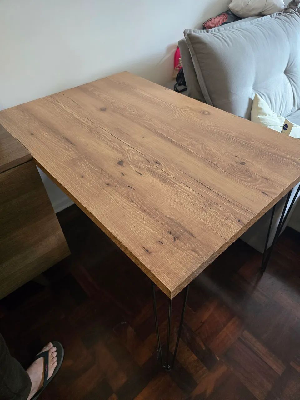 Mesa mdf madeira com pé de ferro - Foto 4