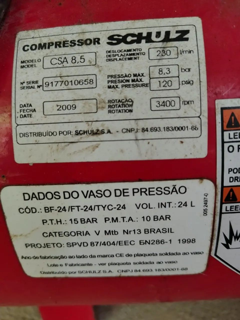 Vendo compressor de ar 