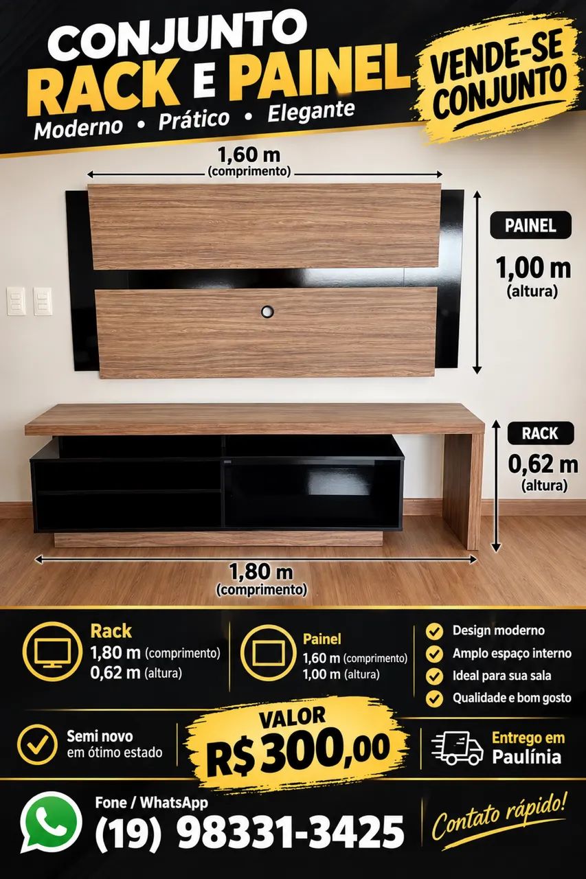 Vendo conjunto Rack e Painel 