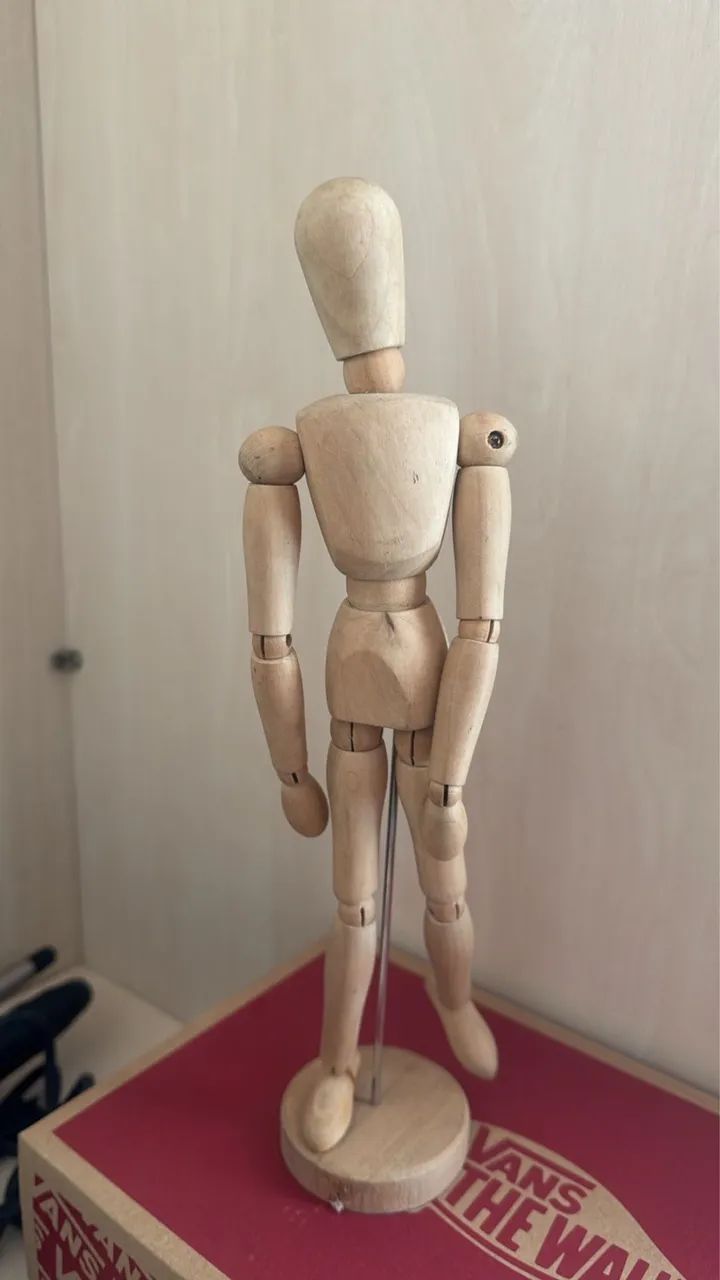 Boneco Decorativo Articulado Madeira