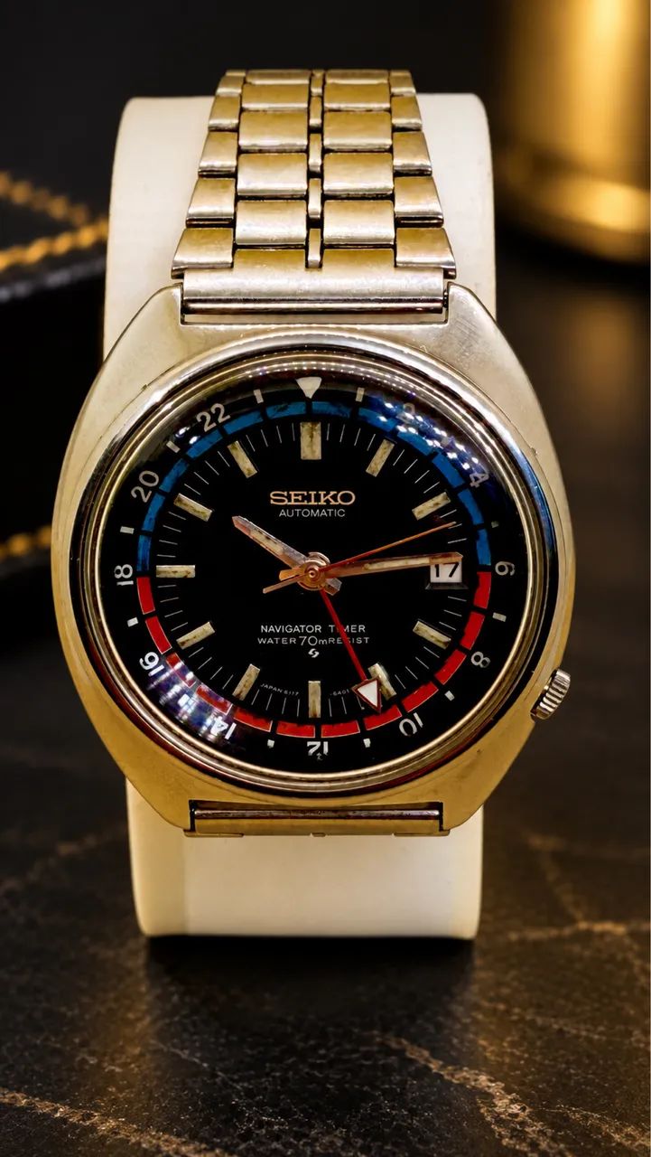 Seiko Navigator Timer 6117-6410 Vintage Automático GMT