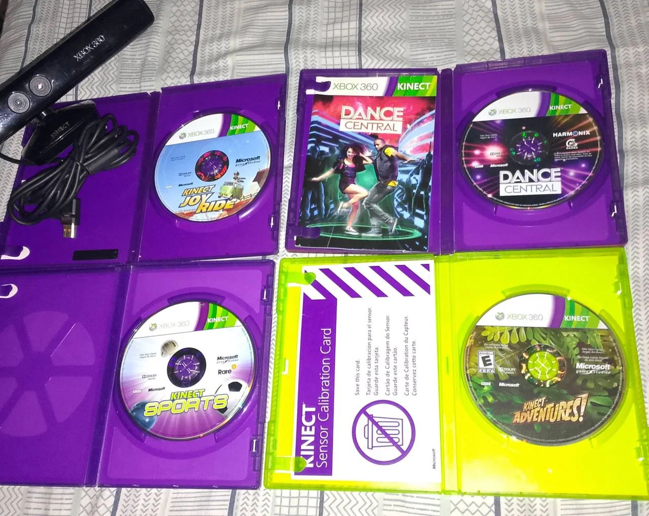 Kit 4 jogos de Kinect original + sensor Kinect 