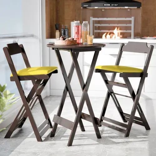 Conjunto Mesa Alta com Banquetas Bistrô 