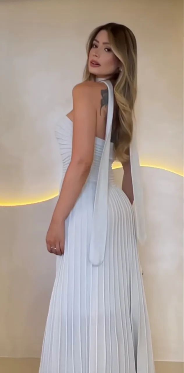 Vestido Branco Elegante -Festa - Foto 2
