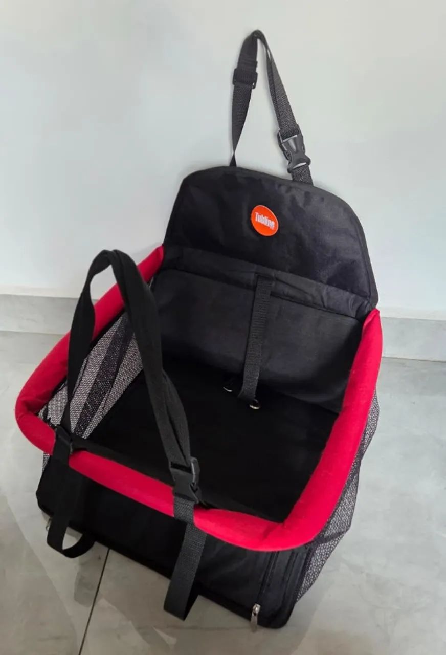 Assento/Cadeirinha pet para transporte de cães de até 15kg no carro, em ótimo estado - Foto 2