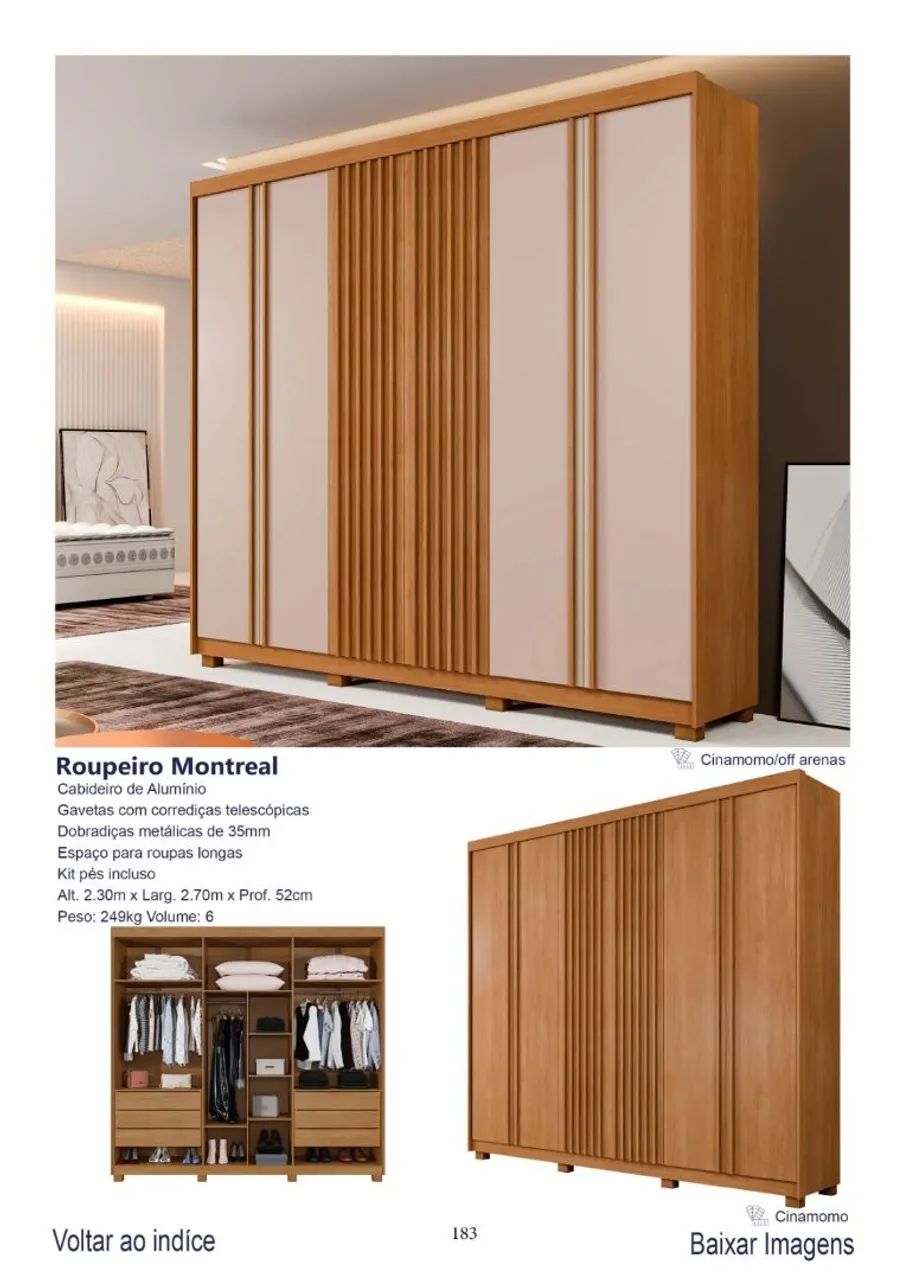 Guarda roupa de casal Montreal 2,70m - Foto 2