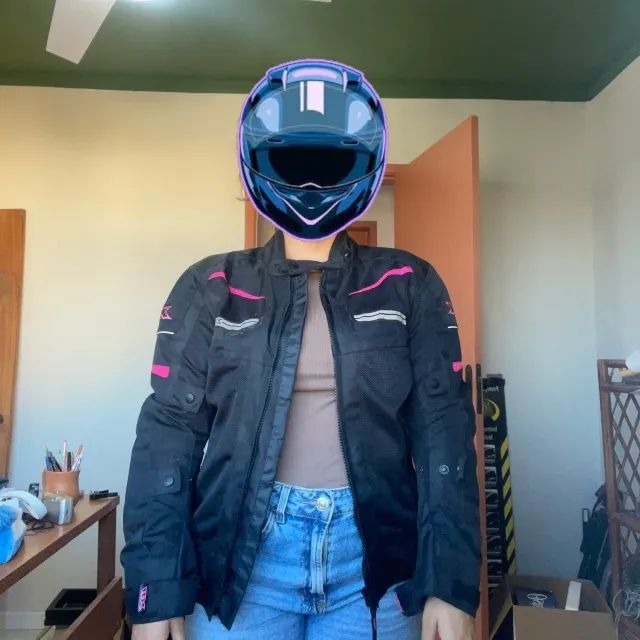 jaqueta motociclista preta m