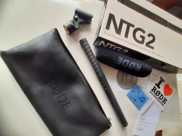 Microfone Rode NTG2 original. acompanha shockmount e windshield