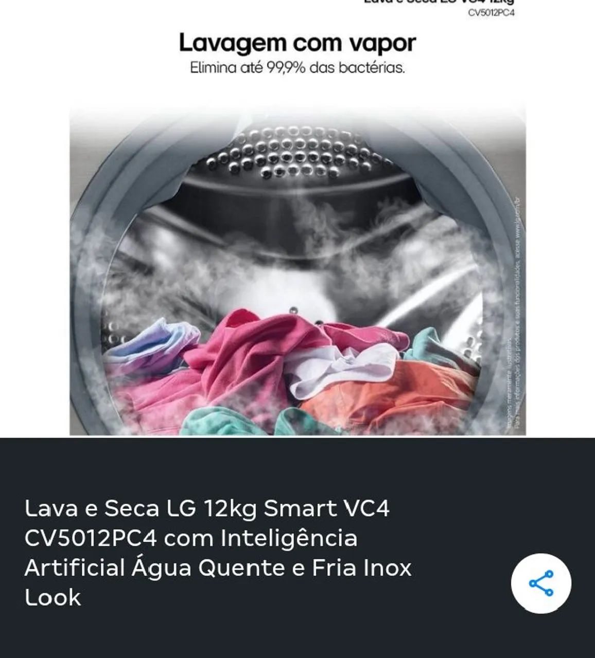 Lava e seca smart LG vc4 12 kg - Foto 2
