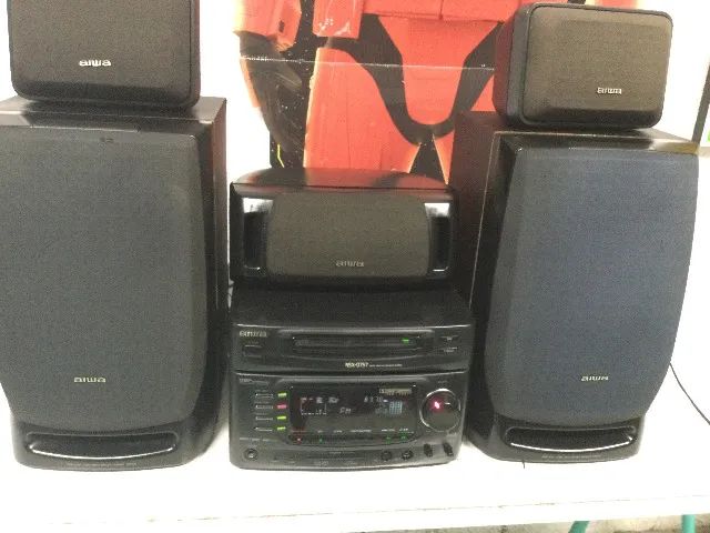 aparelho de som antigo aiwa com caixas - Foto 5