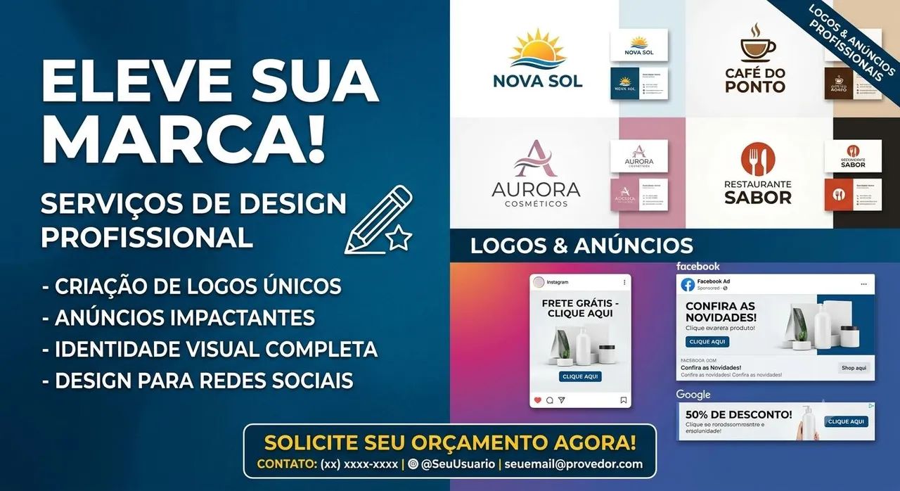 Faço anúncios de IA  e logos manuais
