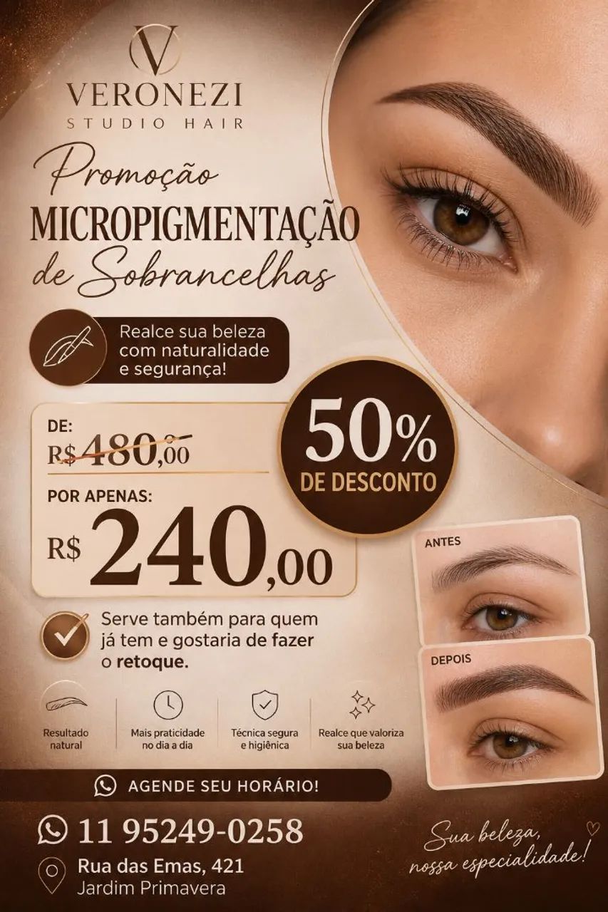 Micropigmentação de sobrancelhas 