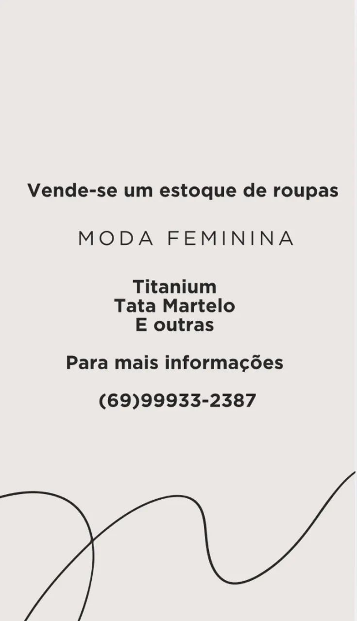 Vende se um estoque de roupas 