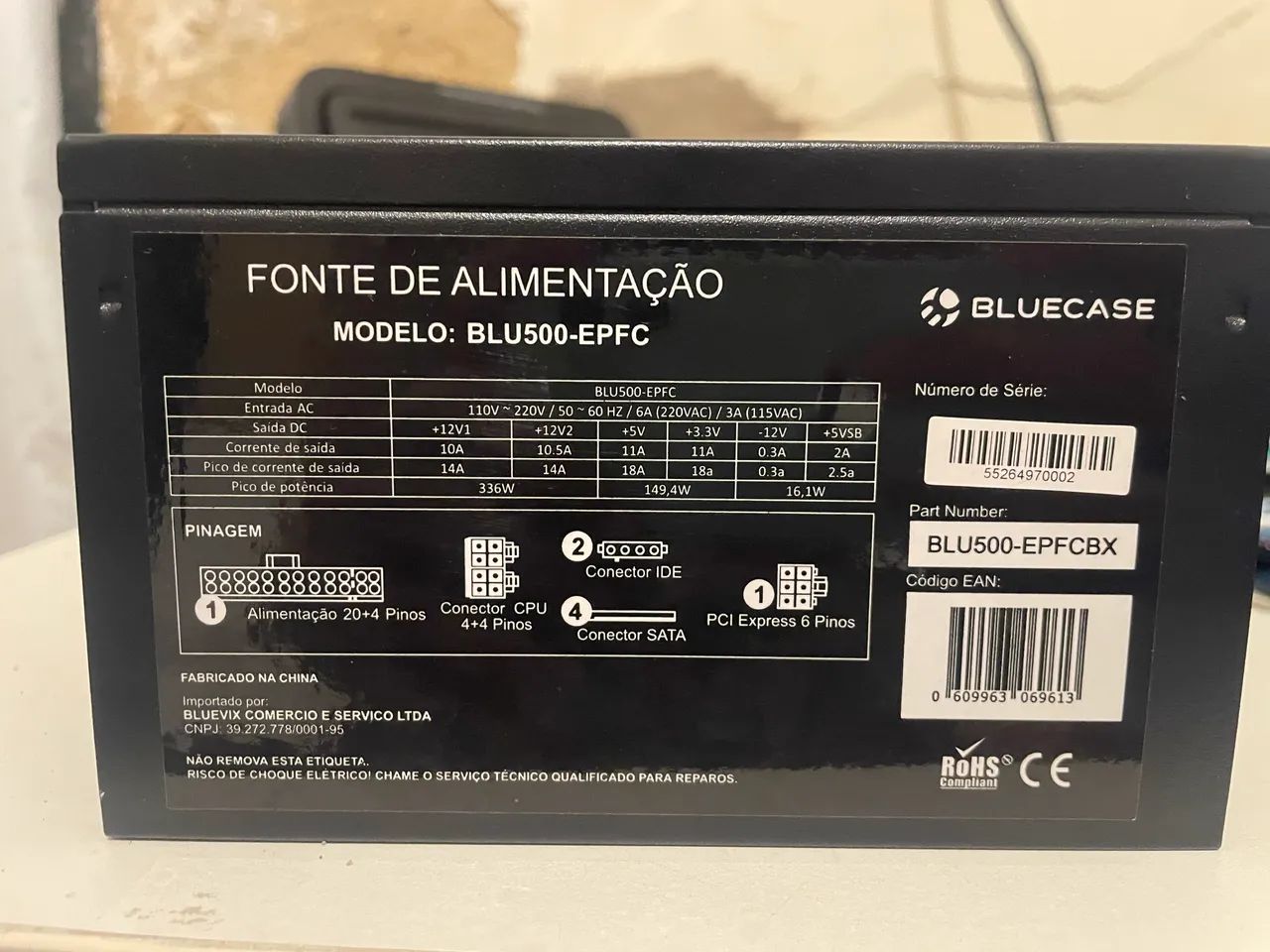 FONTE BLUECASE 500W ( perfeita ) - Foto 3