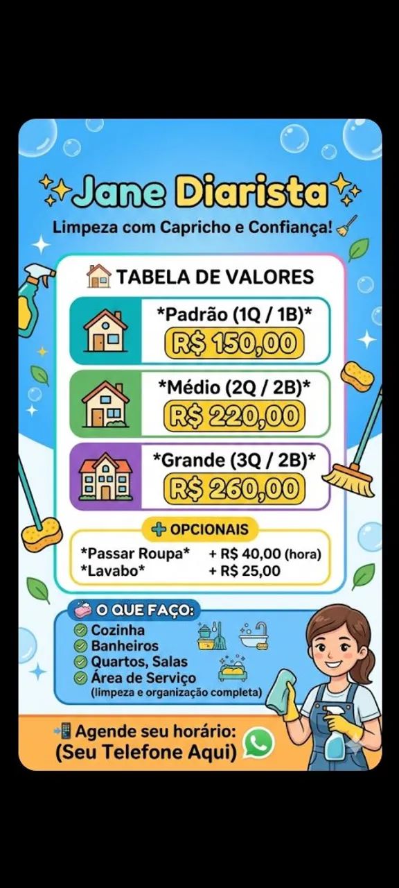 Jane Diárista e faxineira (PÓS OBRA)Passade - Foto 3