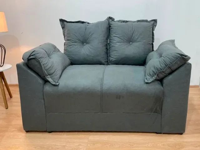Sofás 2 e 3 Lugares de Fábrica Cinza Marrom Paris - Foto 3