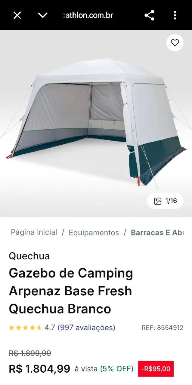 Toldo de Camping Arpenaz Fresh Quechua