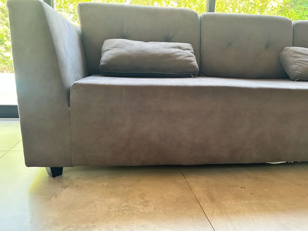 Sofá de suede baratinho!!!!! 2 , 95 m de tamanho!!! - Foto 3