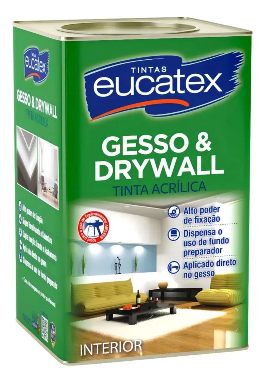 Tinta gesso e drywall eucatex 18lt