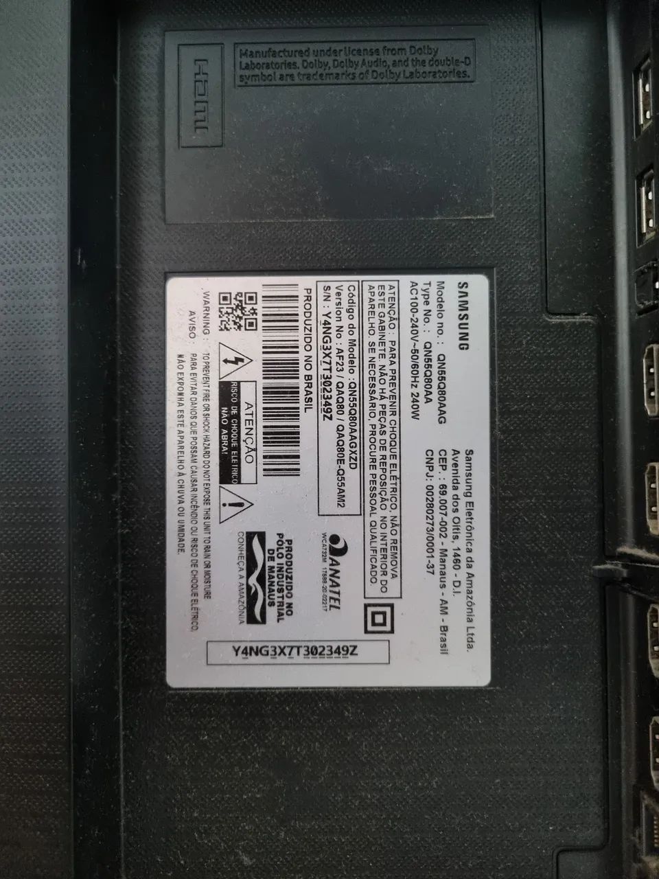 TV Led Quebrado Samsung QN55Q80A - Foto 2
