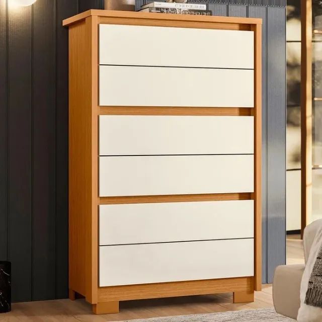 Cômoda Unno 79cm 6 Gavetas com Pés Plástico