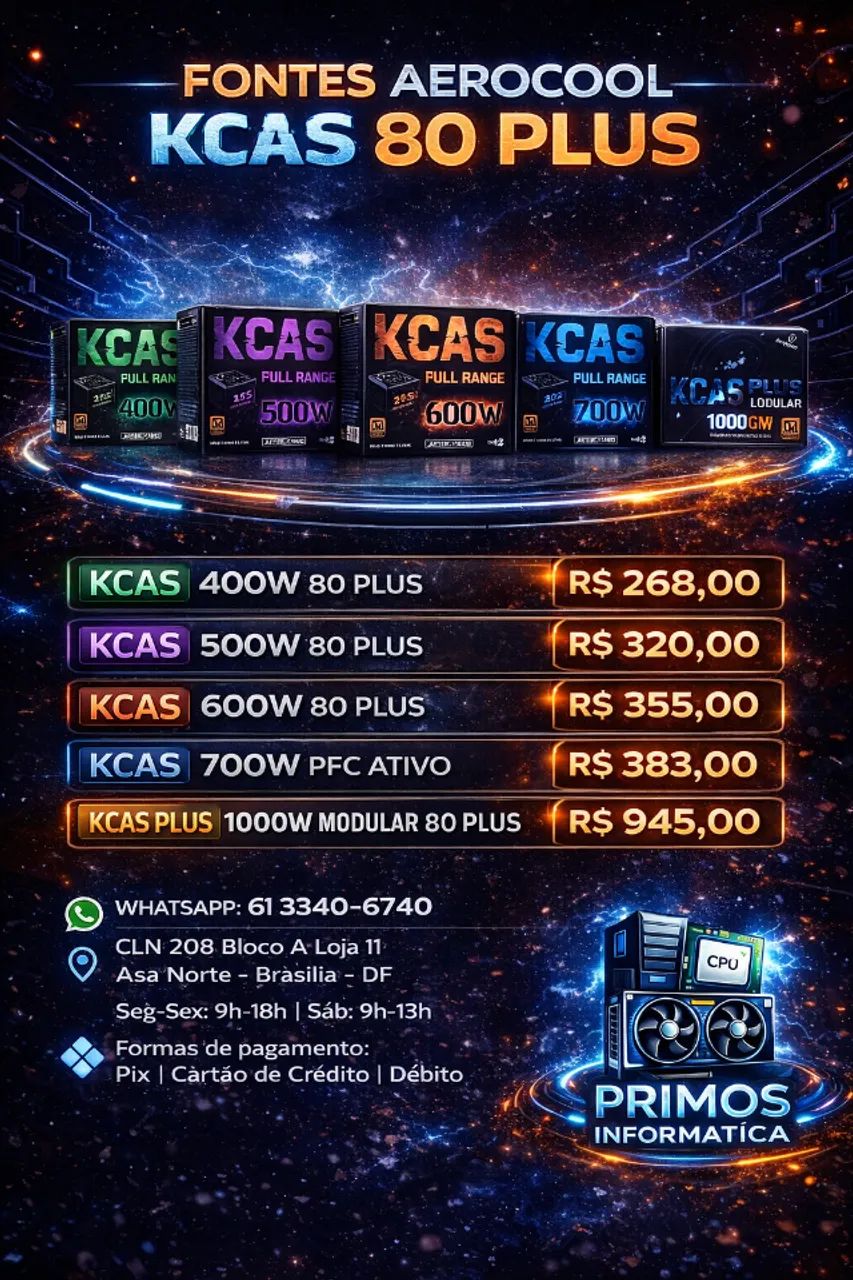 Fonte Kcas 400w 80 PLUS - NOVA LACRADA  - Foto 2