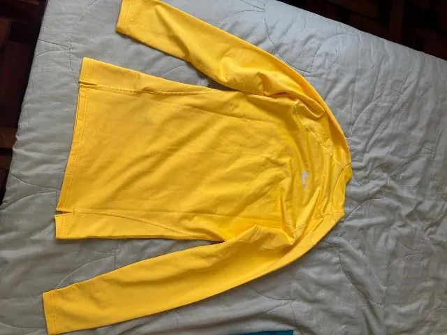 Nike Pro Compression Manga Longa Amarela - Foto 2