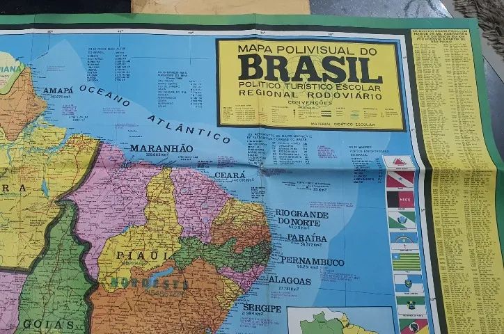 Mapa do Brasil Antigo 1986 - Polimapas (80x110cm) - Relíquia - Foto 4