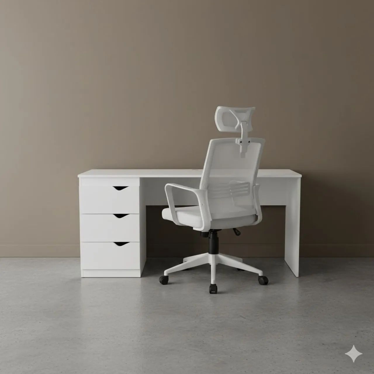 Mesa de 1.63m com cadeira Branca 